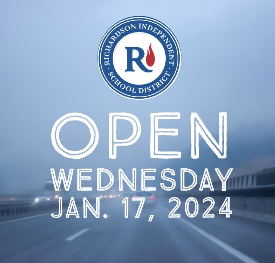 RISD schools and offices will be open Wednesday, January 17 on a normal schedule. For more information, visit risd.org #RISDWeAreOne