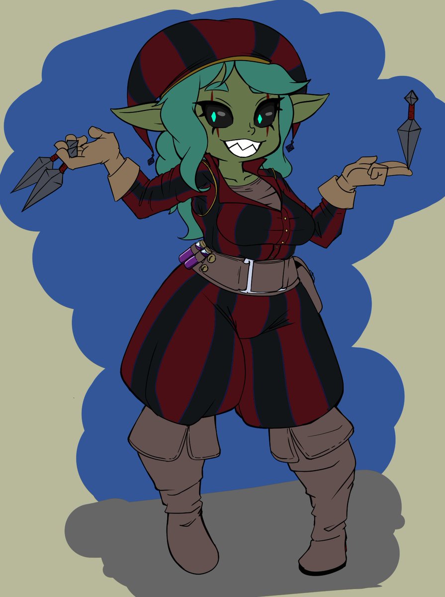 Dibujo hecho de una payasita goblin