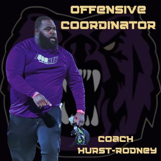 coachdycus13's tweet photo. I would like to introduce Coach Hurst-Rodney as the new OC/OL coach.  I appreciate his hard work and his commitment to our kids.  He brings a toughness and hard hat mentality to our squad.  Let’s get to work.  @coach_hurstrod @Petes_dragons @WSBearAthletics https://t.co/B109kzcd0C