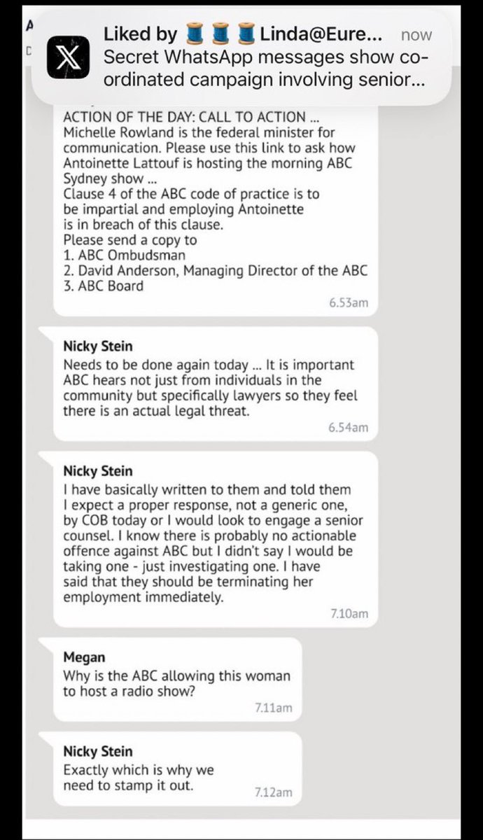 We’ve all seen the atrocious Nicky Stein trolling but let’s look deeper. Today I’m further appalled at the depravity embedded within the texts. Watching old Hitler & Putin speeches have that same manipulative tone, the mischievous intent. #auspol #ABCFail #IStandWithLattouf