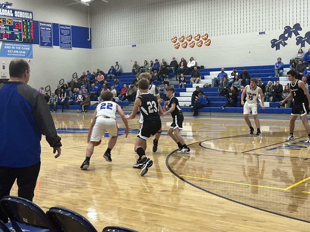 Fairlawnk12's tweet photo. Varsity boys with a nice Tuesday win over Mississiniwa Valley 77-57! Jets are back home this Friday night in SCAL action! https://t.co/7OAy8NnHnt