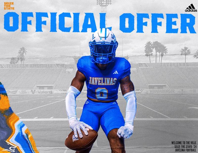 #AGTG BLESSED TO be offered by <a href="/JavelinaFB/">TAMUK Javelina Football</a> thansk @CoachMoneyTAMUK <a href="/JavelinaNation/">Texas A&M-Kingsville 🐗💙💛</a> <a href="/CTJFootball/">Johnson Football</a> <a href="/CoachJLozano/">Justin Lozano</a> <a href="/OJsam9/">Samuel Ojuade</a> <a href="/BDammone/">Along The Wire</a> <a href="/DKMOne3/">Deral Miller</a> <a href="/CTJ_BoysHoops/">CTJBoys_Hoops</a> <a href="/SA_Sports/">San Antonio Sports</a>