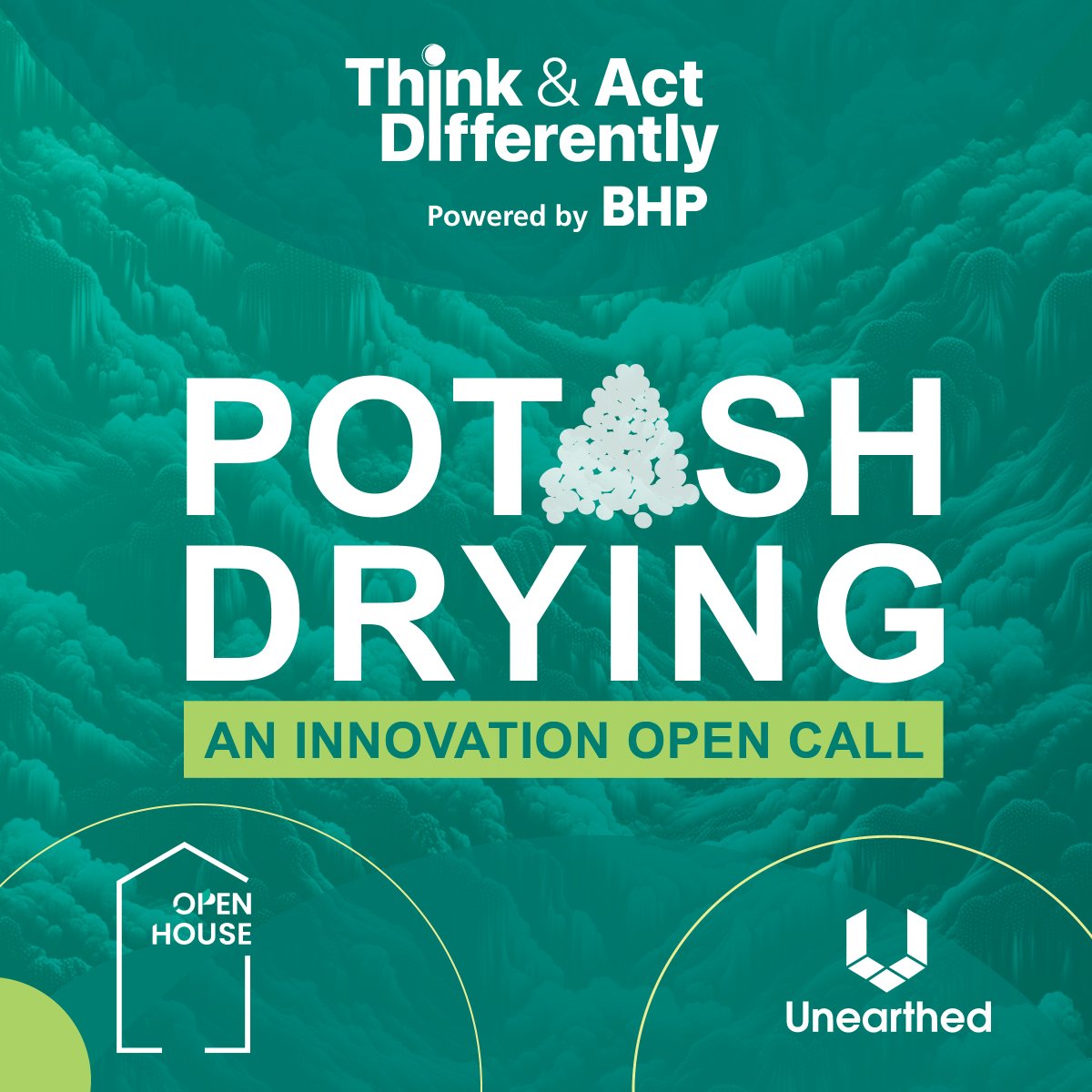 Join the Potash Drying Open Call with Think &amp; Act Differently (TAD) powered by BHP to help us reduce emissions generated during the drying of potash within the Jansen processing facility!

Register now 👉 unearthed.solutions/u/competitions…