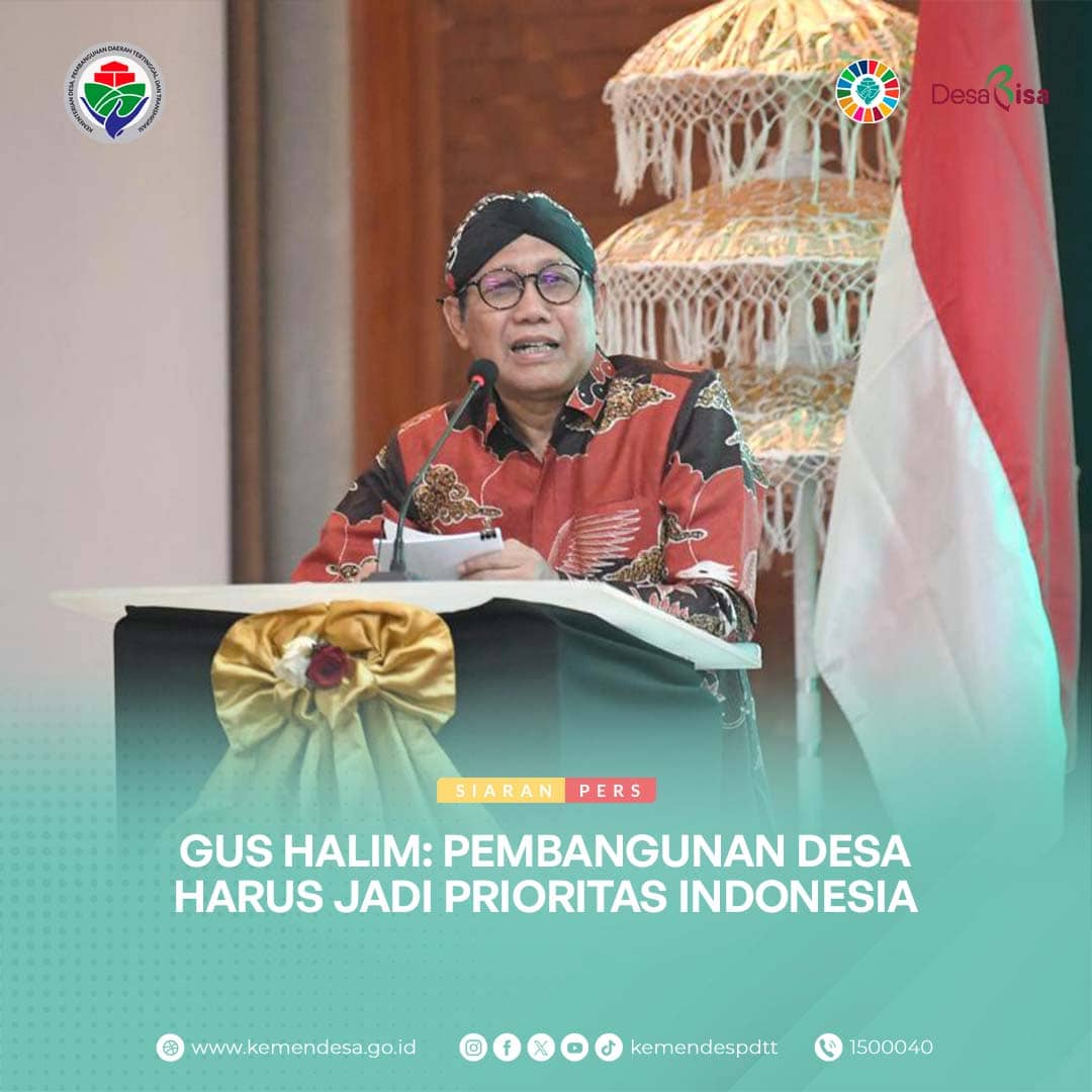 Menteri Desa, Pembangunan Daerah Tertinggal, dan Transmigrasi, Abdul Halim Iskandar menyoroti pentingnya pembangunan desa sebagai agenda utama pembangunan Indonesia.

#KemendesPDTT
#SDGsDesa
#DesaBisa
#MulaiDariDesa
