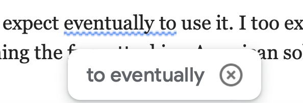 DanielPipes's tweet photo. What does #BigTech know about grammar? Even so, I was surprised to find @Google correct my non-split infinitive, insisting it be a #splitinfinitive. https://t.co/aomtYeu9kw