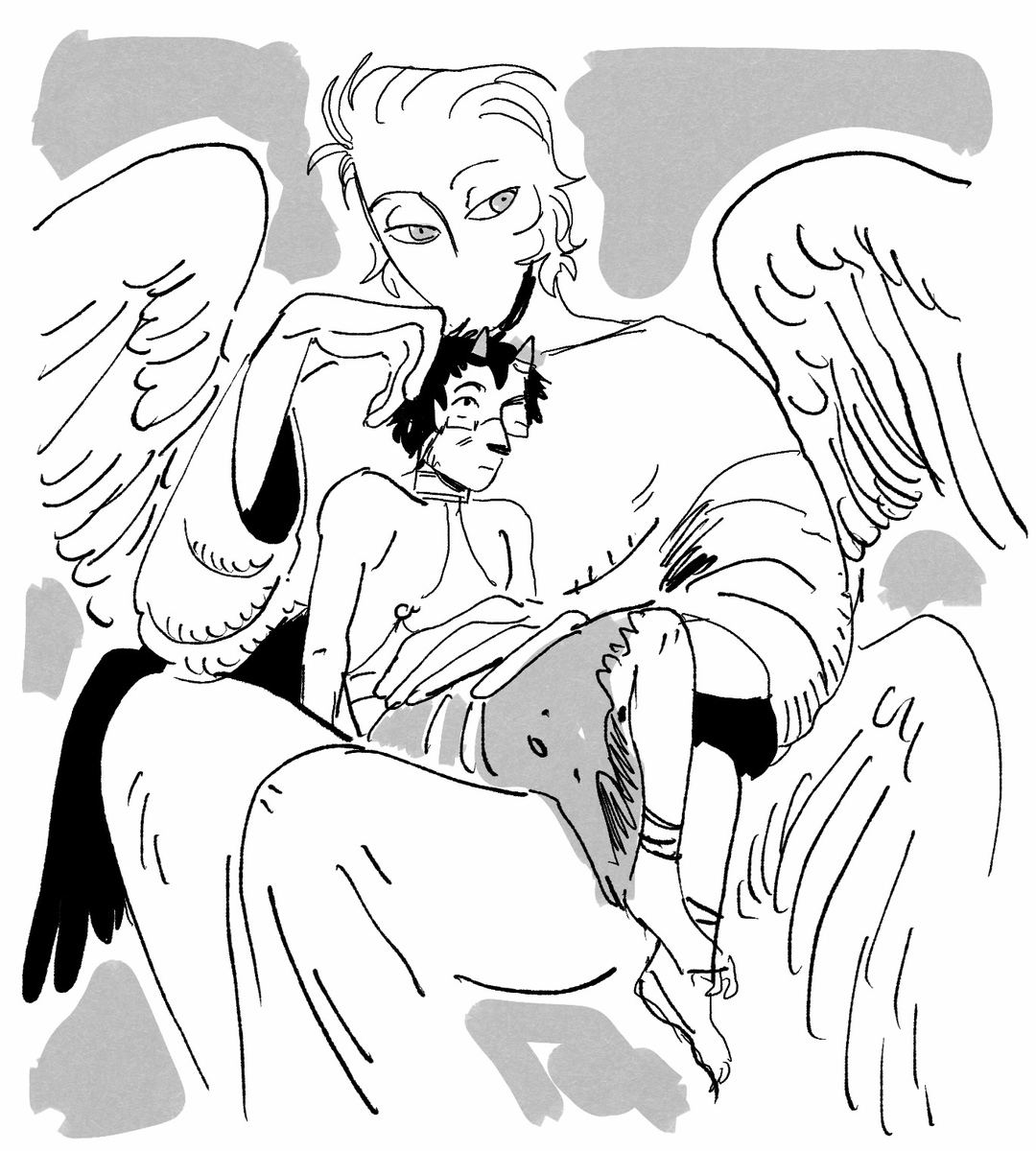 Ramlightly's tweet photo. "This? It's my pet demon. Yes, yes, I'm working on recovering his soul, so I need to keep him close. And he's perfectly lap sized when I'm this size. It works out perfectly, to be honest." https://t.co/To29KICLbY