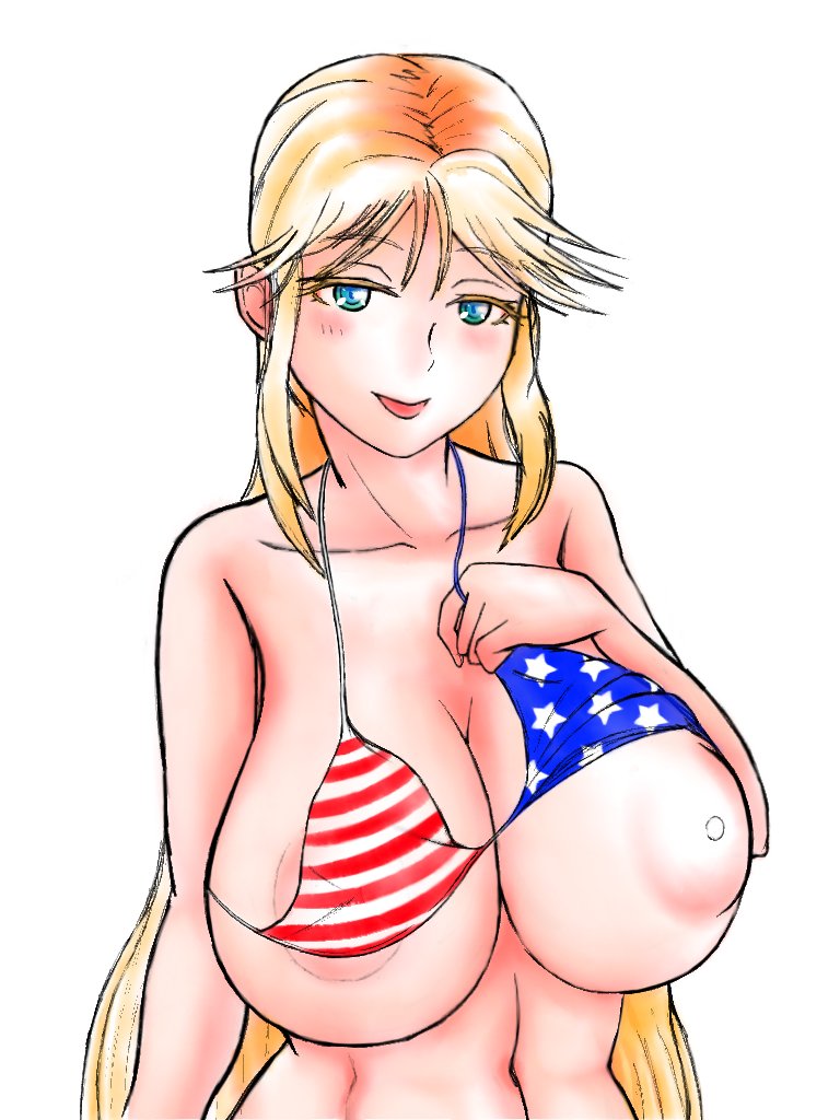 #あなたのデカパイ作品を見せてください
#R18
オリジナル うちの金髪爆乳ママです 