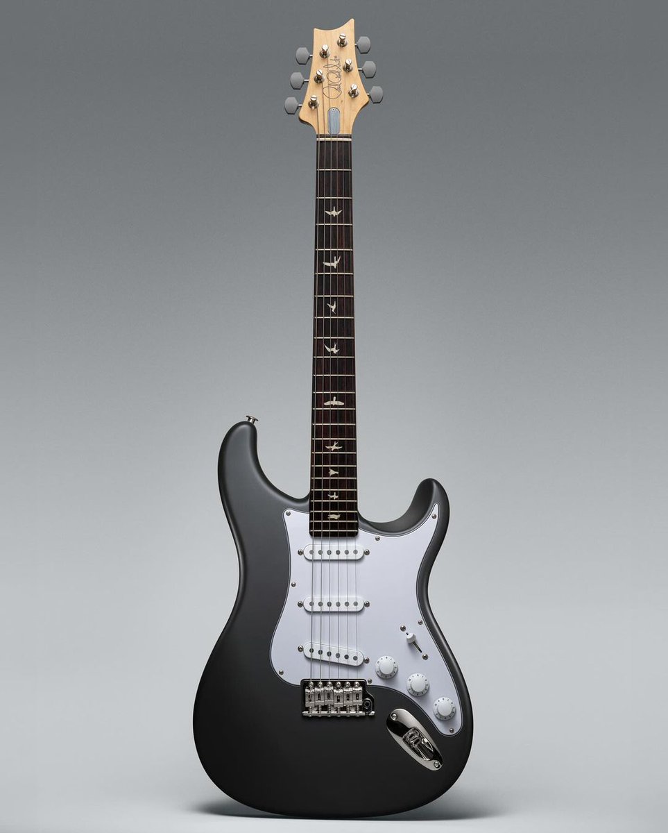 JohnMayer's tweet photo. Kicking off 2024 with a pair of new colorways for the @prsguitars Silver Sky model. First, as seen on stage for the last couple of years: Faded Black Tee. Satin finish, designed to look and feel like a favorite garment that’s been washed to that perfect depth of black and gray. And a new one you haven’t seen, Venetian Blue, a rare Porsche paint code from the late 1980s. Both colorways come in rosewood and maple neck configurations, and are available now at @prsguitars dealers.