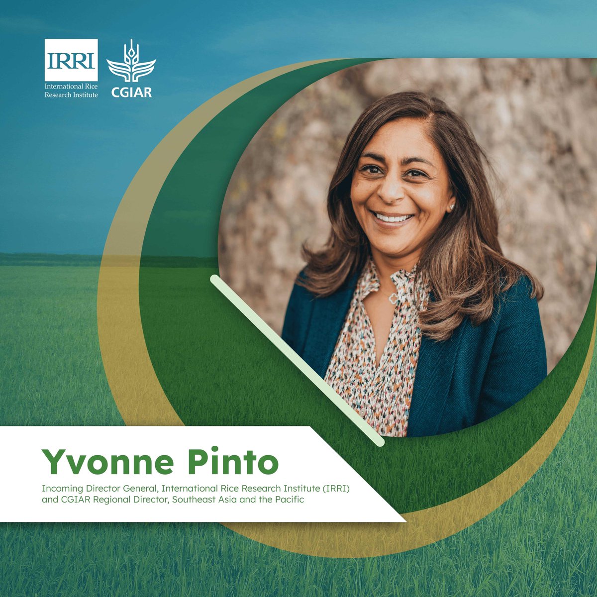 @IRRI is thrilled to announce the appointment of Dr. Yvonne Pinto as the institute's new Director General, effective 22 Apr 2024. Dr. Pinto makes IRRI history as its first female Director General. 🔗Read the full story here: bit.ly/DG-IRRI @CGIAR #OneCGIAR #RiceScience