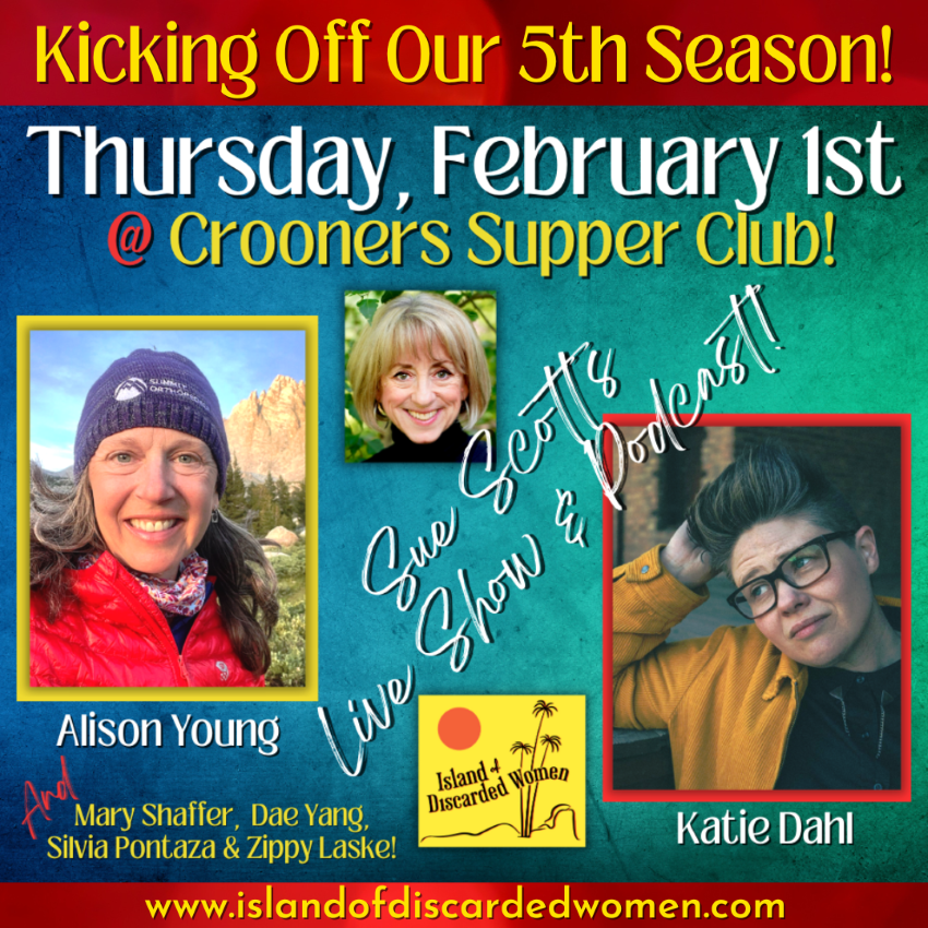 EVENT Feb 1: Island of Discarded Women Live Show and Podcast with Sue Scott, Alison Young "the blissful hiker," and Katie Dahl. With a special 20% discount for all Women's March MN followers. Just use a code: IODW20
<a href="/IODWPodcast/">Island of Discarded Women - Podcast</a> <a href="/katiedahlmusic/">Katie Dahl</a> <a href="/CroonersMN/">Crooners Supper Club</a> islandofdiscardedwomen.com