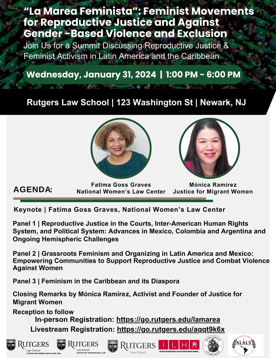 RutgersCGJL's tweet photo. REGISTER: https://t.co/ok6DhlgiDv

Wednesday, January 31, 2024  |  1:00 PM - 6:00 PM https://t.co/mUuV4fsvgU
