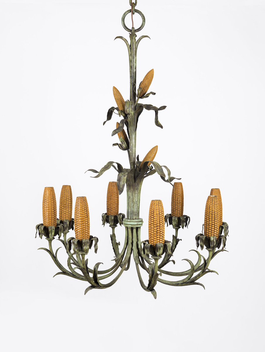 jeryzner's tweet photo. #Maddow #WagnerTonight #LastWord #11thHour @SRuhle 
Traditional #Tuesday 
#IowaCaucus 

Art Break 3.5 #IowaArtist
Grant Wood-“Corn Cob Chandelier For Iowa Corn Room”(1925) copper, iron, paint
Cedar Rapids Museum of Art

He was an accomplished artist of many mediums https://t.co/NRq8ElAa7S