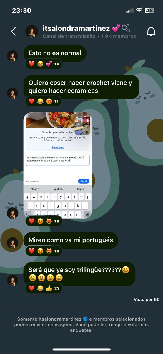 22sanngel's tweet photo. E a Alondra usando o português mais certo que nós brasileiros kkkkkkkk amooooooo @itsalondramart https://t.co/mBLhRpLThw