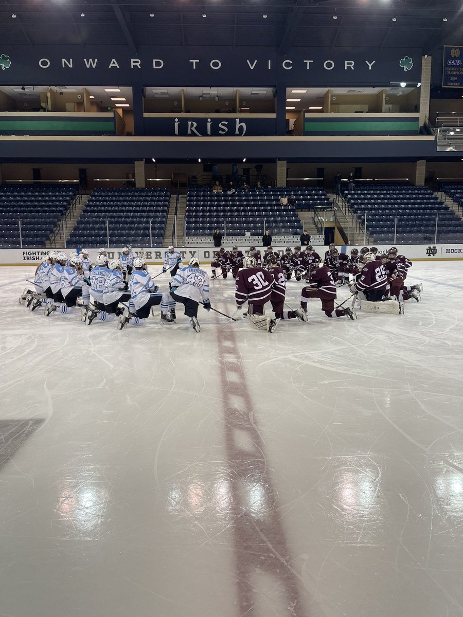 SJHShockey's tweet photo. Before tonight’s game, we took a moment of silence to remember our friend and former Culver Coach Mike Norton before the game. RIP Coach https://t.co/IL0XG58nNO