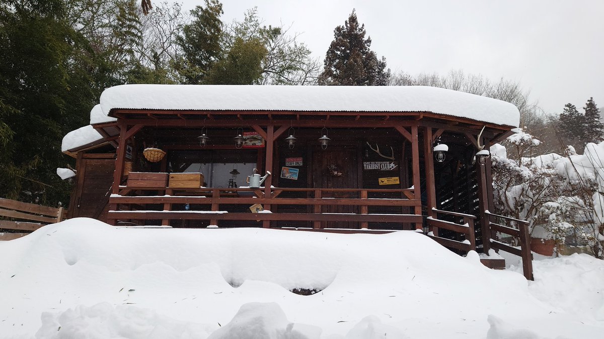 TakibistClub's tweet photo. 前日まで雪なんて無かったんだぜ😱山小屋よ耐えてくれよ

#焚き火 #野営 #ブッシュクラフト https://t.co/jurjfChJ0X