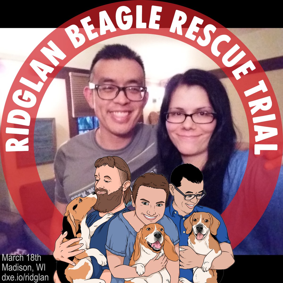 ChloeLeffakis's tweet photo. The #RidglanTrial starts on 3/18. Support Wayne Hsiung, Eva Hamer, &amp; Paul Picklesimer as they go to trial in Wisconsin to defend the #RightToRescue! 
https://t.co/LyC7zHHnXv
https://t.co/l0EQ6QRHAi
#Dogs #Beagles #OpenRescue #AnimalRescue #DxE #TheSimpleHeart #NewProfilePic https://t.co/oSswKhHUMh