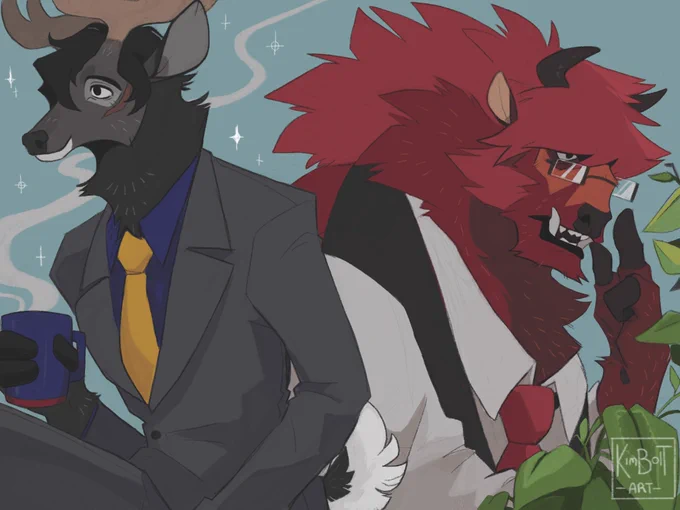 Drew some Anthro Kekkai Sensen fan art, currently just got Klaus and Steven but I might work in the rest of Libra in the future.