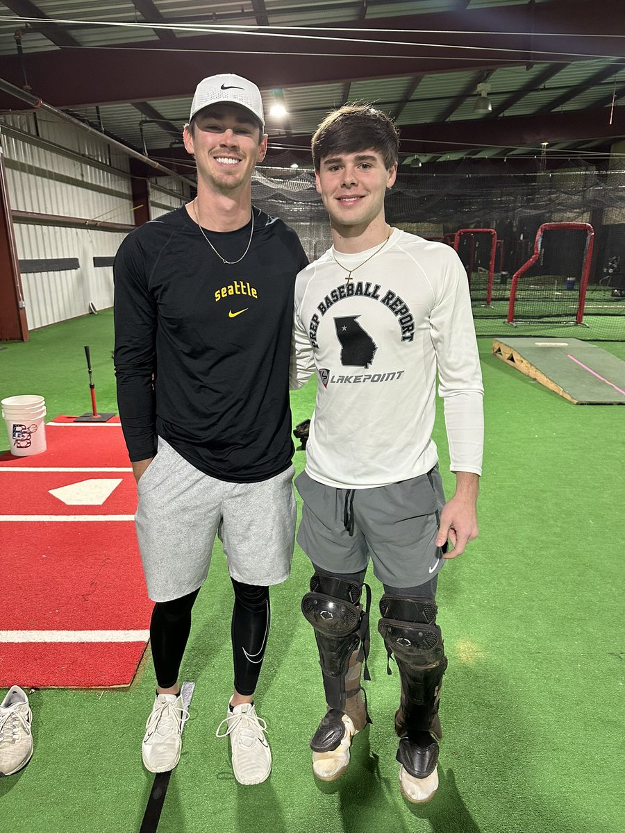 Grateful for the opportunity to catch a bullpen for major league pitcher <a href="/EmersonHancock_/">Emerson Hancock</a>.