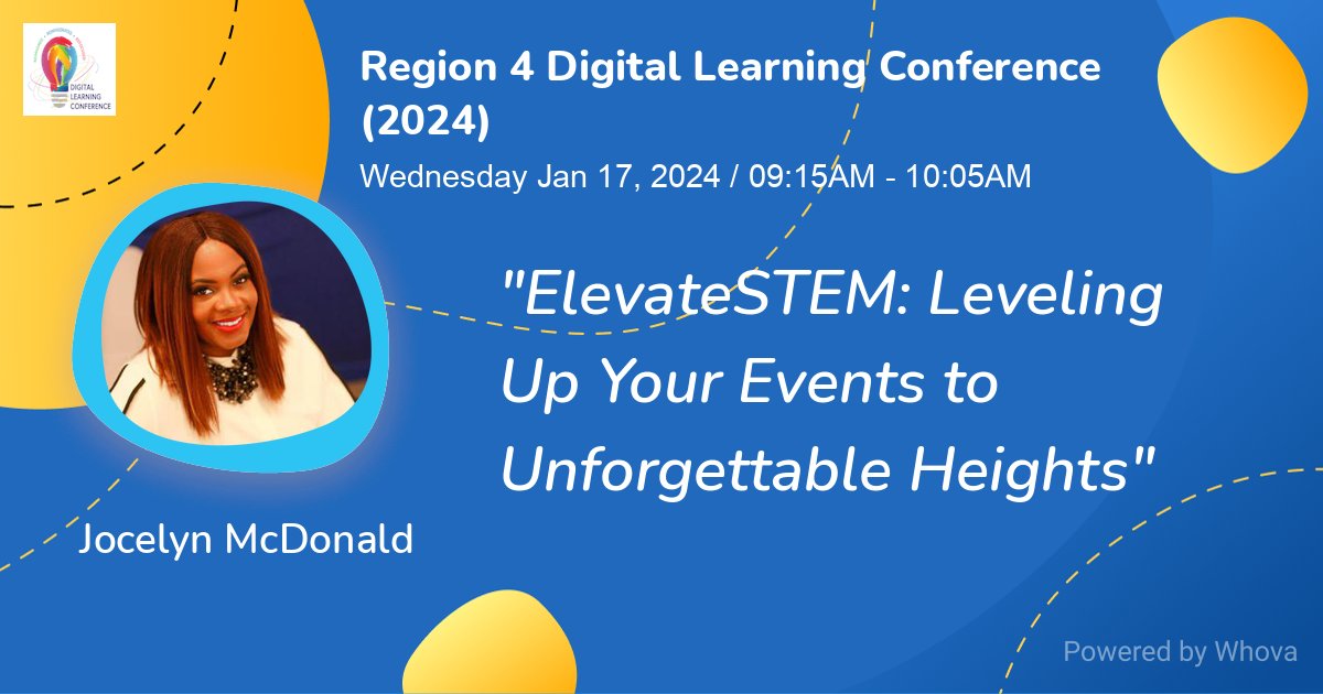 Excited to share that I'll be speaking at the Region IV Digital Learning Conference on ElevateSTEM! 🚀 Join me as we explore ways to take your events to unforgettable heights. Let's level up together in the world of STEM education! 🌐🔬 #ElevateSTEM #STEMeducation #STEM