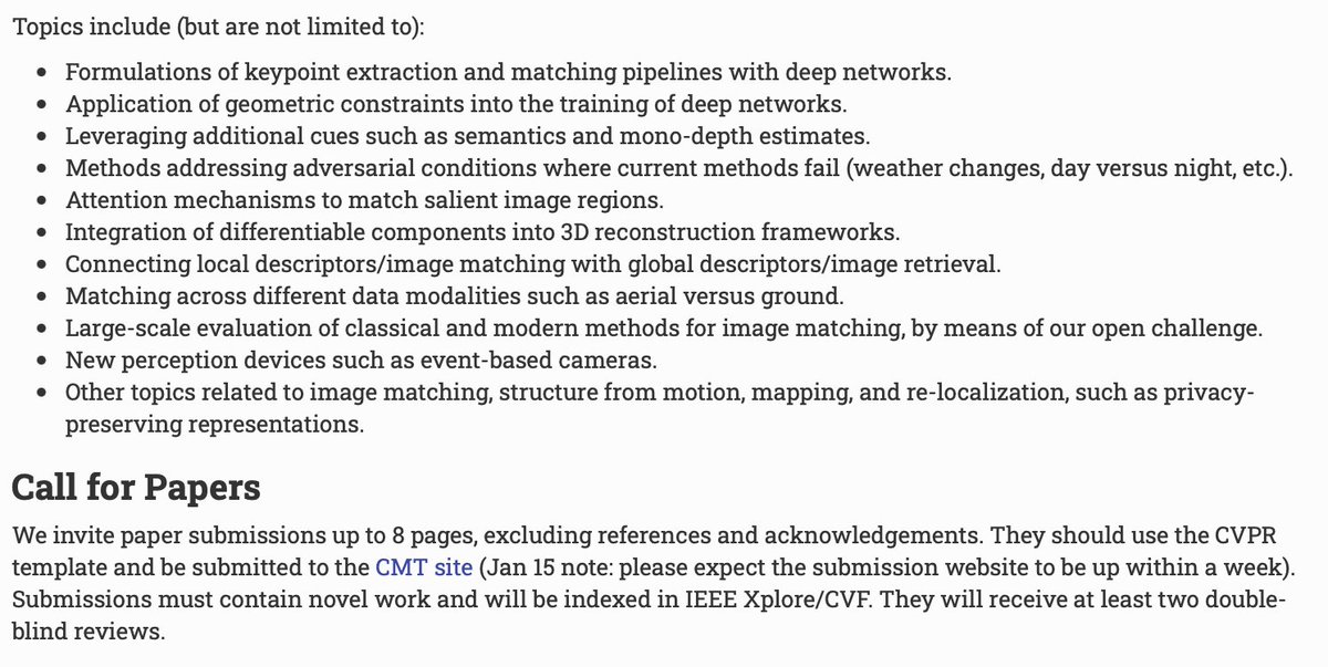 Submit your image matching and 3D-related papers to Image Matching Workshop 2024.

Submission deadline: March 18
Decision: April 8.
Paper size: 8 pages
cmt3.research.microsoft.com/IMW2024
<a href="/CVPR/">#CVPR2026</a> #CVPR2024