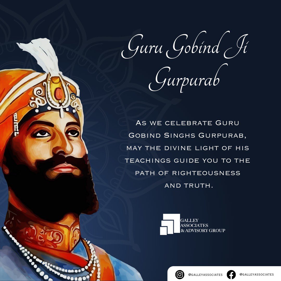 ManpreetGalley's tweet photo. On the auspicious occasion of Guru Gobind Singh Ji's birth anniversary, may his teachings inspire righteousness, fortitude, and altruism. Wishing you a day brimming with spiritual enlightenment.

#GuruGobindSinghJi #GuruGobindSinghJayanti 
#गुरु_गोविंद_सिंह https://t.co/80Hi5oPlOV