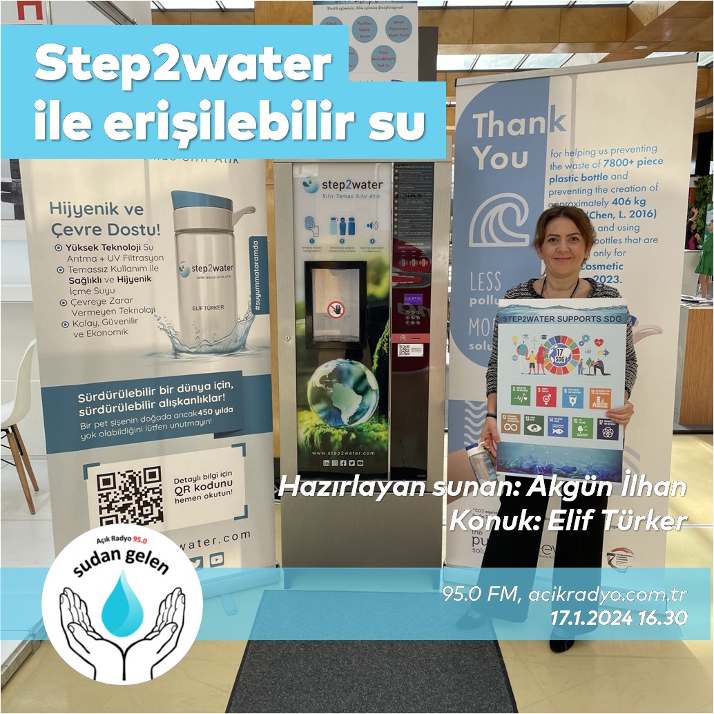 Sudan Gelen'in 147. bölümünde Akgün İlhan'ın konuğu Elif Türker, kurucusu olduğu Step2water oluşumunu ve plastiksiz suya erişimi anlatıyor. 16.30'da Açık Radyo'da! @acikradyo @steptowater #su #suhakkı #water