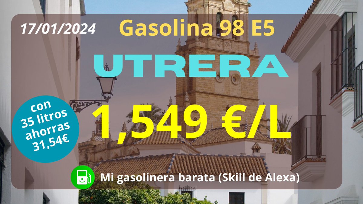 Hoy, Utrera (Sevilla) tiene la mayor diferencia entre el precio + alto y el + bajo de gasolina 98 E5 de España.
Gran ahorro 💰🔝⛽ si repostas en la gasolinera más barata de este municipio