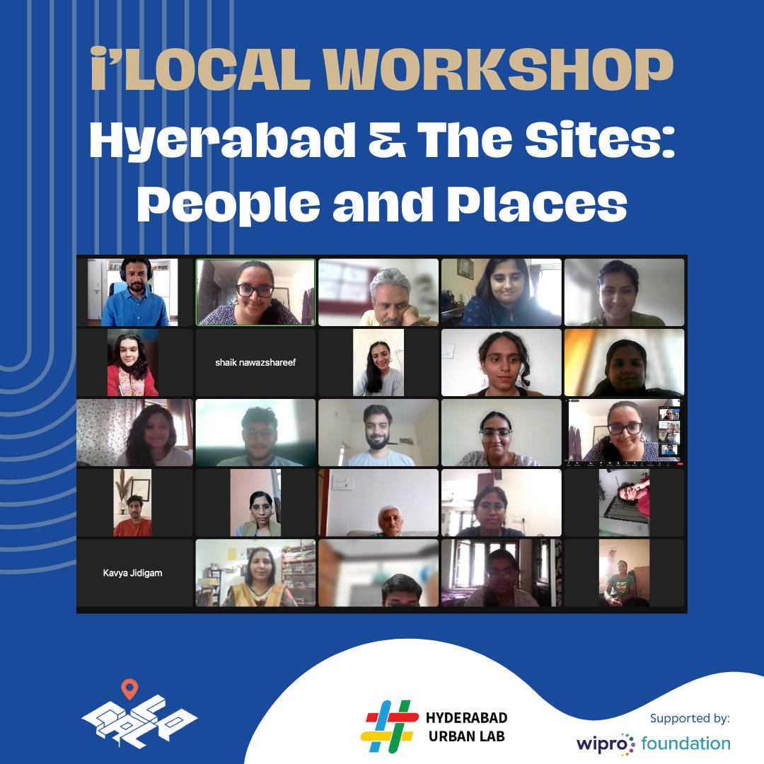 Check out the recording of our concluded Workshop- 'Hyderabad and the Sites: People and Places' with @amaringanti and @kuppilipadma here: youtu.be/iDhy4OVqGYA 
Stay tuned for more details on the upcoming workshop!
#hyderabadurbanlab #ilocal #Hyderabad #hyderabad #placemaking