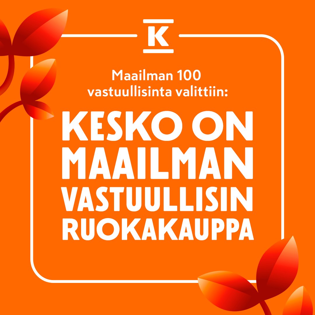 Maailman 100 vastuullisinta yritystä 2024 on julkaistu🌍. Tiesitkö, että Kesko 🇫🇮 on ainoa yritys koko maailmassa, joka on valittu listalle joka vuosi – nyt jo 20 kertaa?👏 #CKG100  <a href="/corporateknight/">Corporate Knights</a> #vastuullisuus kesko.fi/media/uutiset-…