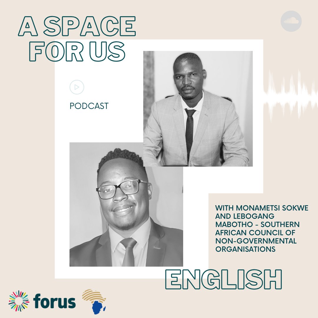 Forus_Int's tweet photo. [EN]🎤A new podcast episode is up! 
Our guests are from @SAf_CNGO . We talk about the upcoming symposium: catalysing change for SADC, which aims at facilitating dialogue and driving more impactful collaboration👇
https://t.co/t2okwmHY9C https://t.co/vkWLqnIRQL