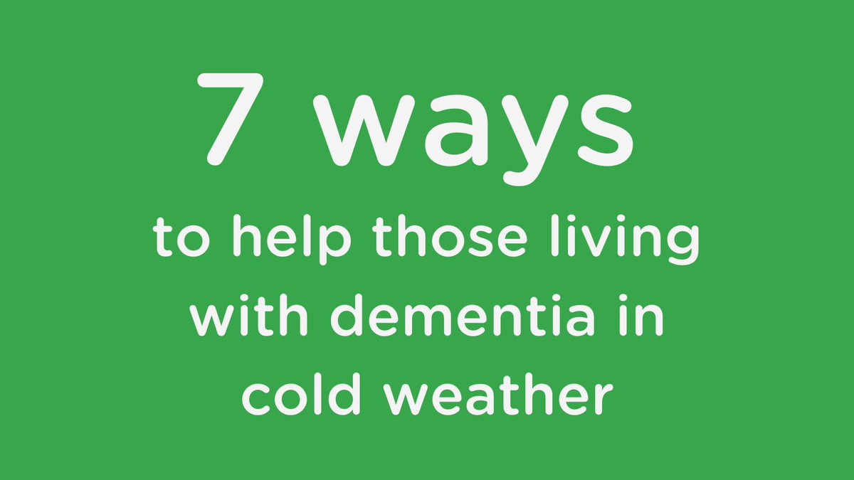 We have some simple steps and tips to help support somebody living with dementia through the winter months❄️; Make sure the person is dressed appropriately. Keep the room warm. Encourage regular movement. Click the link to find out all of our tips: bit.ly/3o2YgH9