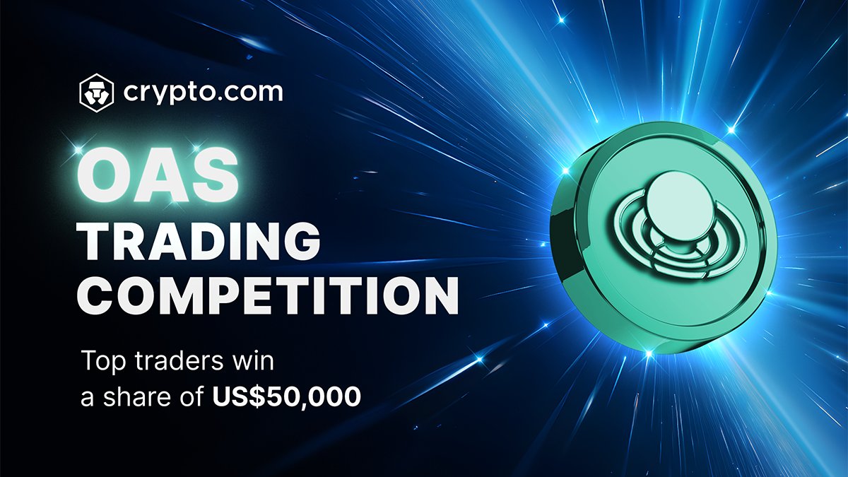 cryptocom's tweet photo. It’s game on for the $OAS Trading Competition 🎮

🔥 Top traders win a share of US$50,000 in Oasys ($OAS) 

✅ Trade as little as US$25 to join
🗓️ 2 weeks only

T&amp;Cs apply

Learn More  👉 https://t.co/Q4RXuMYWig https://t.co/rEm8ykJC3L