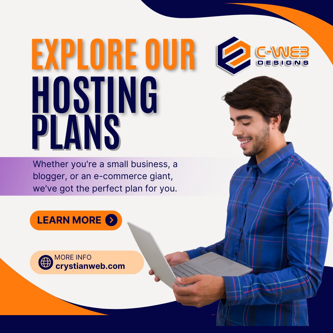 Looking to take your online presence to the next level? Look no further! 🌟
🔍 Explore our Hosting Plans:
Visit CrystianWeb.com and discover the hosting plan that fits your goals. 
Our team is ready to help! Contact us at 📱 (609) 910-2293 or 
.
.
.
#CrystianWeb #Web