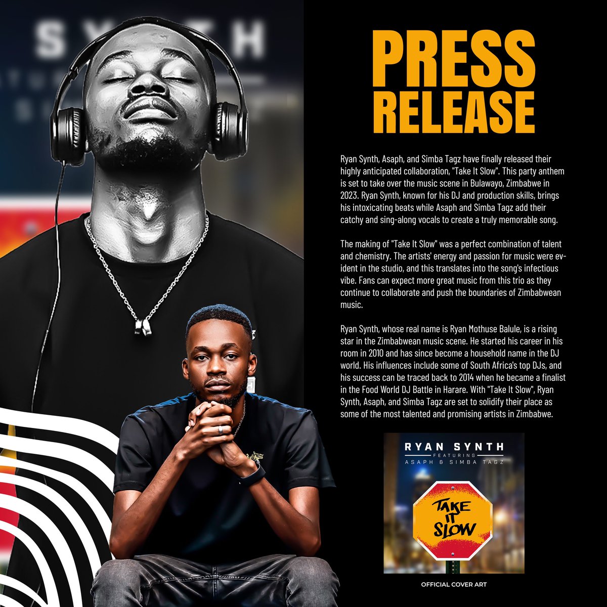 RyanSynth's tweet image. 🚨 TAKE IT SLOW OUT FRIDAY 26 JANUARY On ALL DSPs 🚨
.
.
.
.
#newmusic #newmusicfriday #ryansynth #hiphopartist #afrobeatproducer #housemusicdj #applemusic #scriptsandbars #newmusicalert #takeitslow #hiphop #afrobeat #housemusic #amapianomusic #zimbabwe #africa #bulawayo