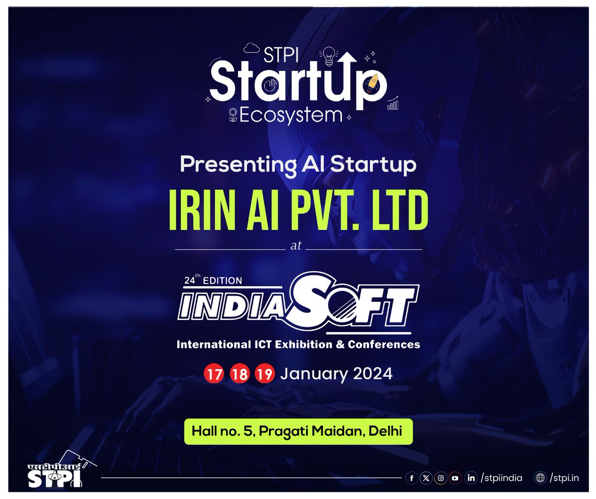 M/s Irin AI Pvt Ltd is an AI-based marketing platform on a SAAS model. Their platform has approvals from Facebook, Google, Microsoft, WhatsApp, and Shopify for API access. #indiasoft2024