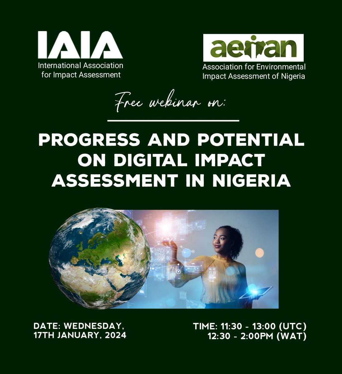 Environmental Assessment Practitioners are invited to join this webinar to learn more about @FMEnvng Digitisation Plan in partnership with @IAIAnetwork @IFC_org for Environmental Assessment in Nigeria. #GreenNigeria mailchi.mp/40dc3bfe85de/i…