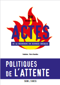 Vendredi paraît un numéro spécial d'Actes de recherche en sciences sociales sur les "politiques de l'attente", dirigé par C. Reveillere et P.-A. Chauvin.

J'y publie un article sur les métamorphoses du projet disciplinaire pénitentiaire : une discipline du vide. 

Stay tuned !