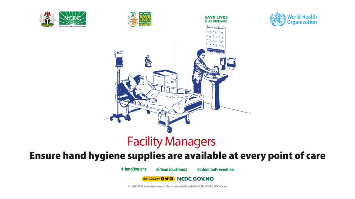 Improving the quality and safety of health care through informed #IPC practices such as #HandHygiene bolsters the feeling of protection by patients & healthcare workers. Facility managers should ensure #handhygiene at every point of care is promoted at all times.