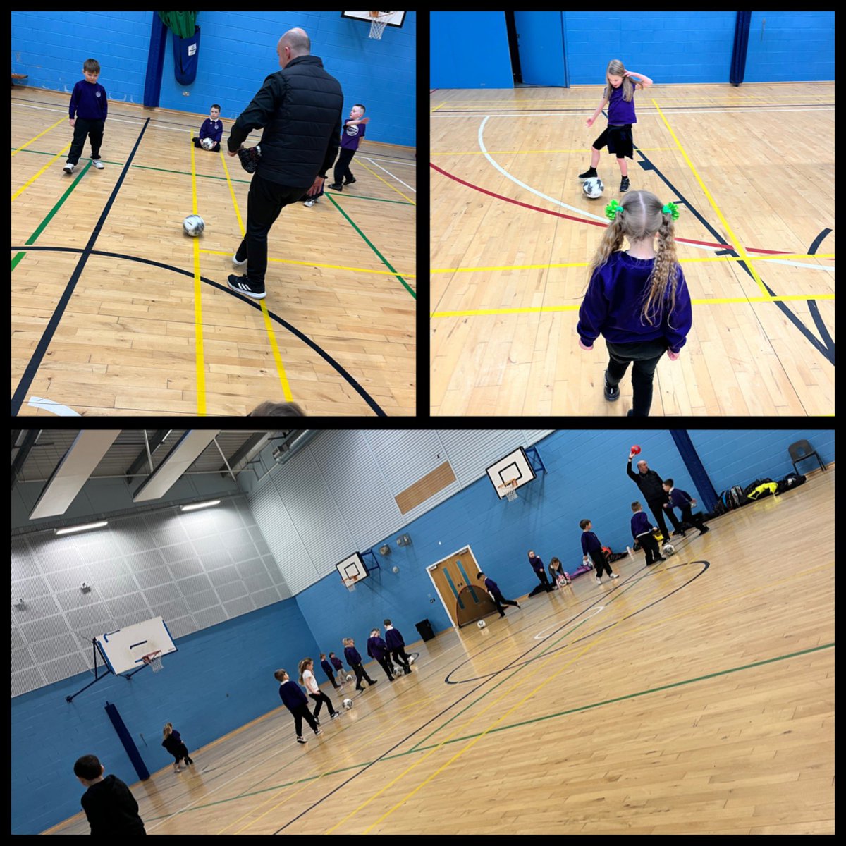 We are back @Raploch_Primary P1 & P2 afterschool mini kickers afterschool club with @SAFCCommunity “We say no to the toe” back focusing on control, passing & dribbling ⚽️ Plenty of skills, shots and smiles 🥅⚽️😀 #PEPAS #grossmotor #football