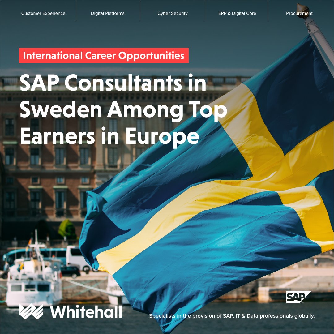 Sweden is known for its cutting-edge tech infrastructure and is the go-to destination for SAP consultants aiming to elevate their careers.

Working as an SAP Consultant in Sweden: whitehallresources.co.uk/2023/02/workin…

#SAPConsulting #CareerGrowth #Sweden