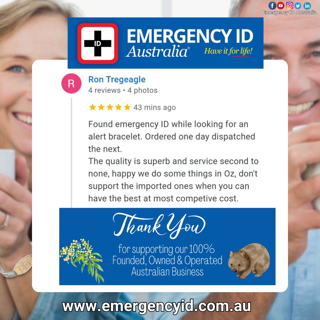 EmergencyIDAust's tweet image. We're thrilled you found Emergency ID, and we appreciate your kind words! It warms our hearts to have your support for local businesses in Oz. Together, we make a difference!

 Visit: emergencyid.com.au

#emergencyidaustralia #SupportLocal #EmergencyID #AustralianBusiness