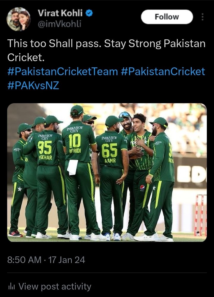 ansari_rkr's tweet photo. Virat Kholi Tweet 😍😂.
#PAKvsNZ #NZvPAK #BabarAzam𓃵 #AzamKhan #ViratKohli𓃵 #SaimAyub https://t.co/0YRsYMG5Ee
