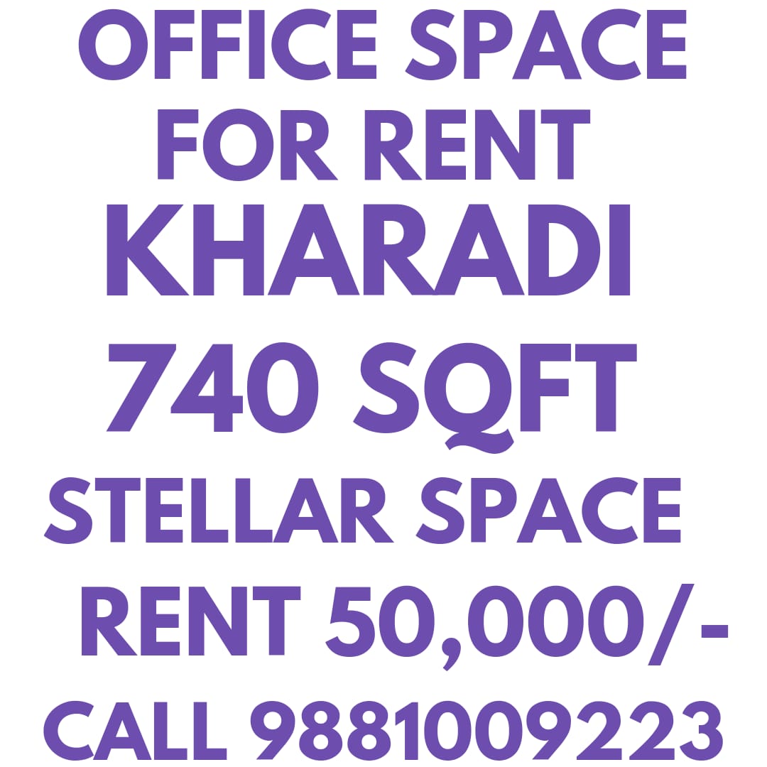 OFFICE SPACE
FOR RENT 
KHARADI
740 SQFT 
RENT 50,000/-
STELLAR SPACE 
CALL 9881009223

#OfficeSpaceForRent #Kharadi #StellarSpace #PrimeLocation #CommercialRealEstate #QualityClients #HighNetworthInvestors #MaximizeVisibility #PropertyBrokers #SEOFriendlyListing #