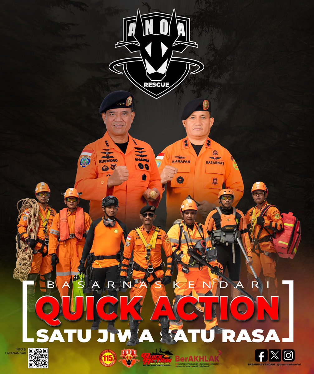 basarnaskendari's tweet image. Kantor Pencarian dan Pertolongan (Basarnas) Kendari
Jl. Kapten Pierre Tendean Kota Kendari, Sulawesi Tenggara 93116
Emergency Call 115 | 0401 319 6557 | WA 0811 4034 115
#basarnas #basarnaskendari