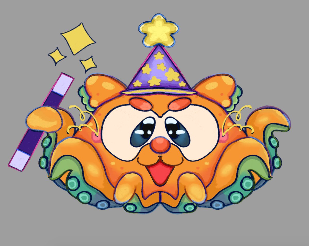 another little guy...an octopus cat wizard for @MASKBUYSELL 🪄✨
