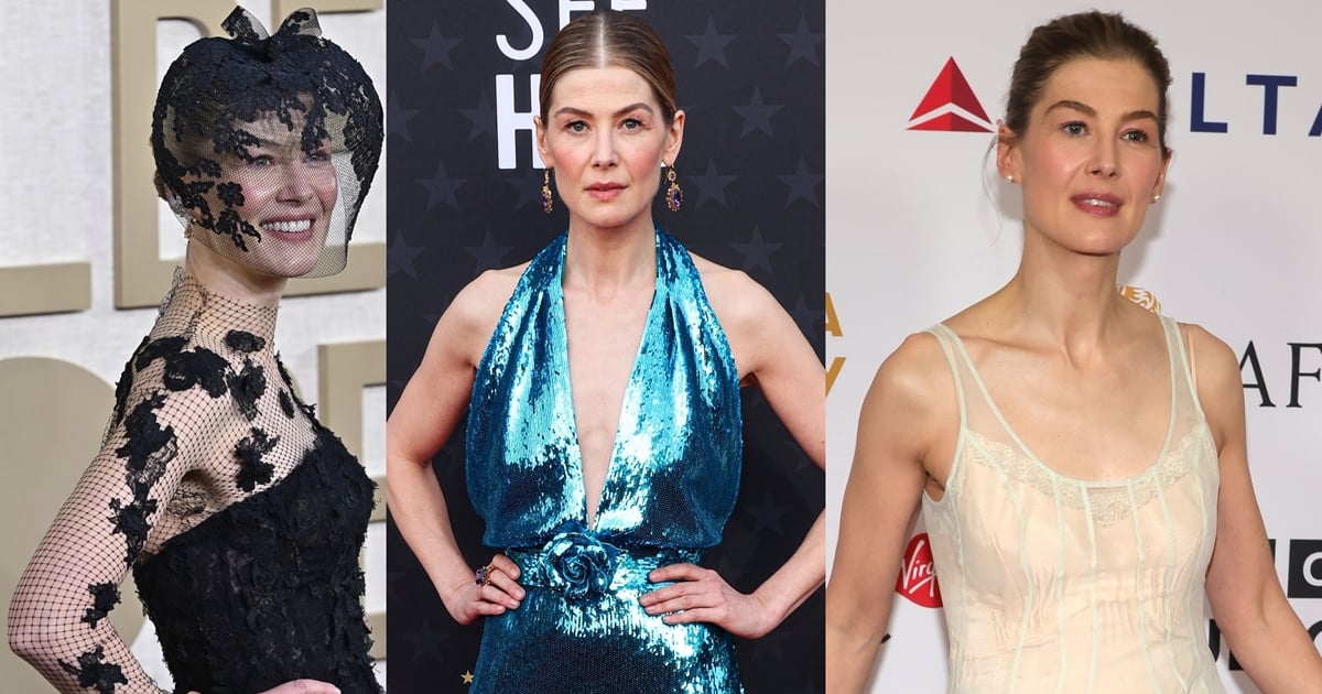 Rosamund Pike Favors Florals: Shines Bright in Shimmering, Dreamy, and Dramatic Dresses at 2024 Award Shows dlvr.it/T1TdF6