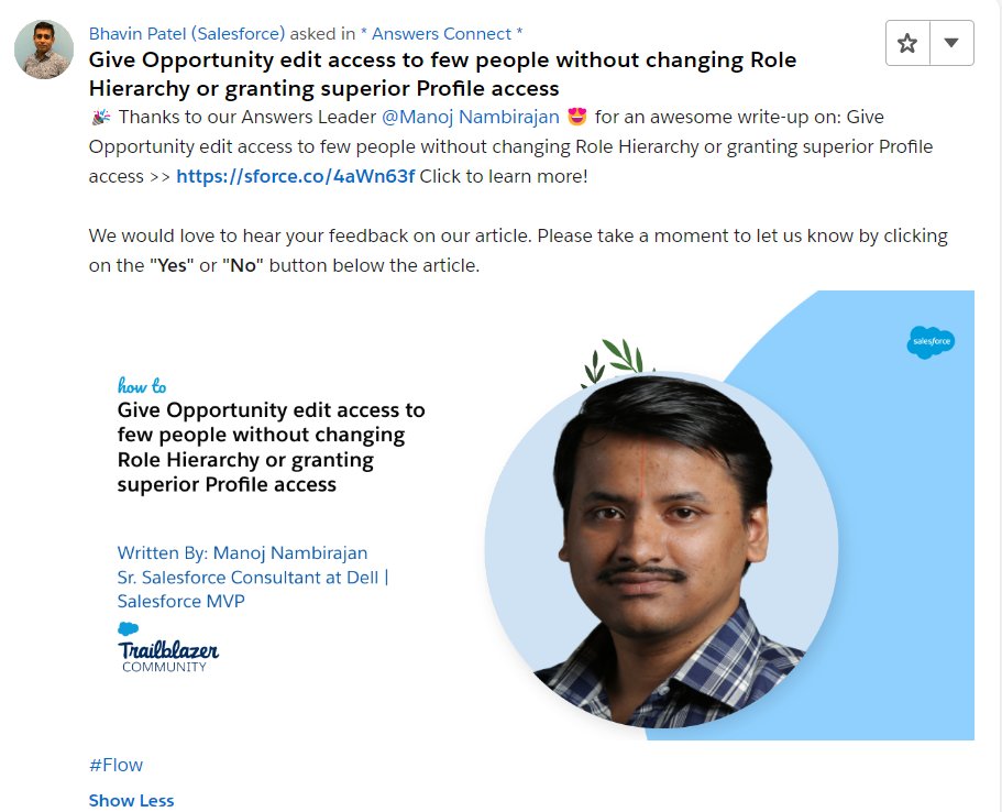 Glad to share that my next salesforce knowledge article has been published.

link -> help.salesforce.com/s/articleView?…

Hope this article is useful. Thank much <a href="/bhavin207/">Bhavin Patel</a> for the Opportunity.

#salesforce #Trailblazers