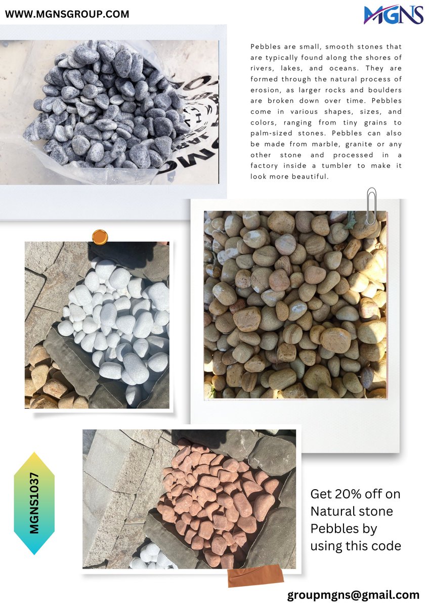 GroupMgns's tweet photo. https://t.co/uFOkvLqReZ Enjoy the Sale on Natural Stone Pebbles use the code given below #pavingstone #pavers #coping #steps #pebbles #mgnsgroup #stonesupplier #stonewaholesaler #brampton #brantford #woodstock #scarborough #ontario #toronto #canada #stonestore #stonewarehouse https://t.co/TgdDAFeXrg