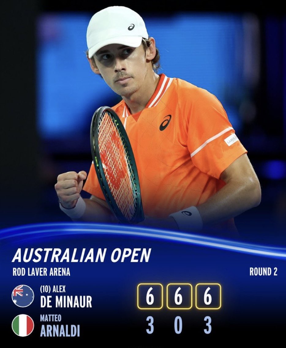Congrats on a great win <a href="/alexdeminaur/">Alex de Minaur</a>👏 

Keep on doing 🇦🇺 proud. 

Looking forward to the next round!