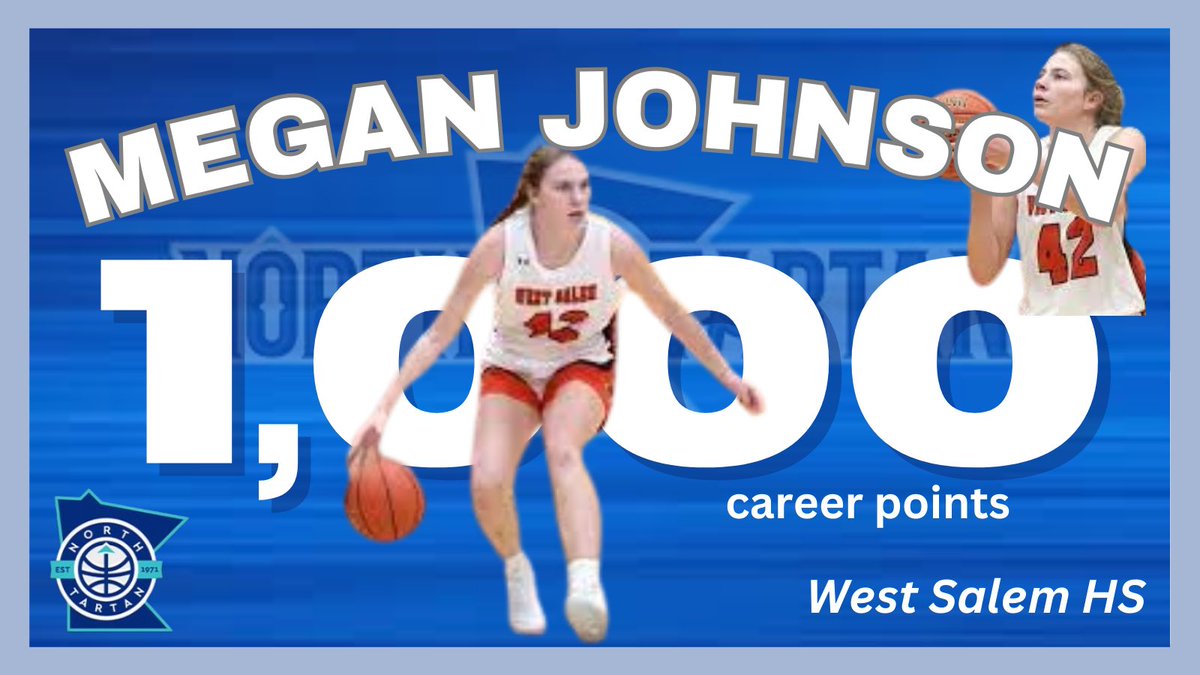 NorthTartan's tweet photo. Congrats to ⁦@42meganjohnson⁩ on scoring her 1000th career point! Well done Megan! #ntfam https://t.co/RXw348So9N